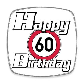 60.Geburtstag , 60 Jahre , Happy Birthday 60 (25) - Viereckiger Kühlschrankmagnet - Weiß - Vorne