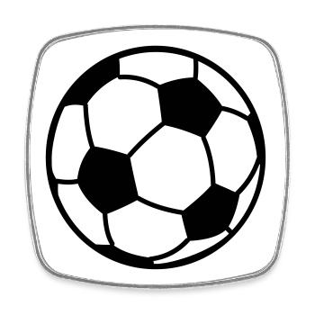 Football logo ball for association logo on clothing - Square fridge magnet - white - Front