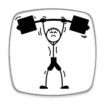 Weight training weightlifter logo, emblem - Square fridge magnet - white - Front
