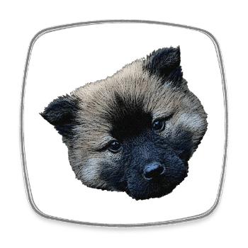 hündchen closing, eurasier welpe - Viereckiger Kühlschrankmagnet - Weiß - Vorne