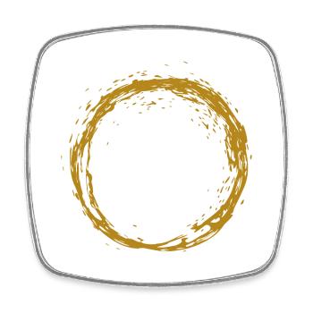 Kreis Linie Bürste in Gold - Viereckiger Kühlschrankmagnet - Weiß - Vorne