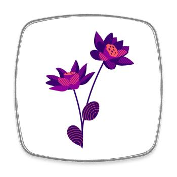 Blume - Viereckiger Kühlschrankmagnet - Weiß - Vorne