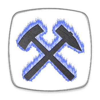 Hammer und Schlägel Bergbau Schalke Kohle Geschenk - Square fridge magnet - white - Front