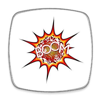 Explosion, bombe, explosion, bombe # - Magnet carré - blanc - Devant