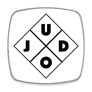 Judo - Magnet carré - blanc - Devant