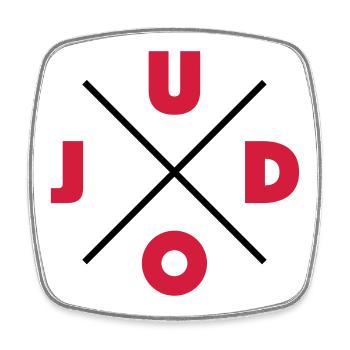Judo - Magnet carré - blanc - Devant