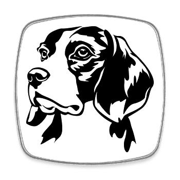 Beagle head - Square fridge magnet - white - Front