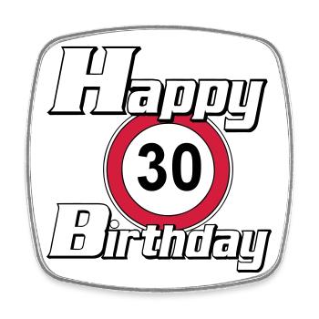 30.Geburtstag , Happy Birthday 30 (25) - Viereckiger Kühlschrankmagnet - Weiß - Vorne