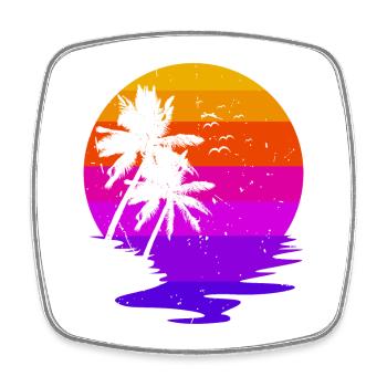 Holiday Holidays Palms Caribbean Beach Sea Summer - Square fridge magnet - white - Front