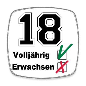 18. Geburtstag ,Volljährig , erwachsen(25) - Viereckiger Kühlschrankmagnet - Weiß - Vorne