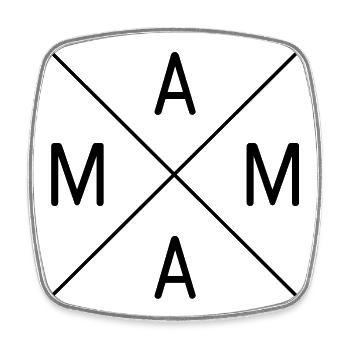 mummy - Square fridge magnet - white - Front