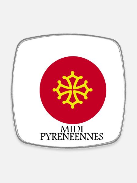 midi-pyrénéennes - Magnet carré - blanc