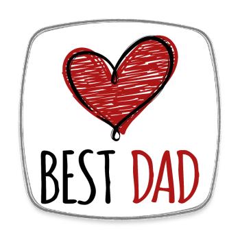 Best Papa Father Father's Day Favorite Papa Dad Heart - Square fridge magnet - white - Front