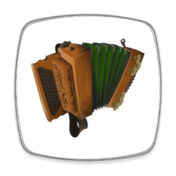 Steirische Harmonika - Eibe/Grün | ZiachON! - Viereckiger Kühlschrankmagnet - Weiß - Vorne