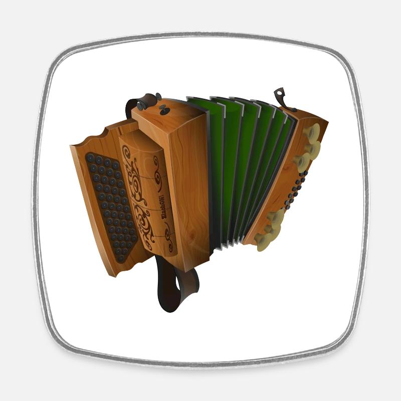 Accordéon styrien - If/Vert | ZiachON ! - Magnet carré - blanc