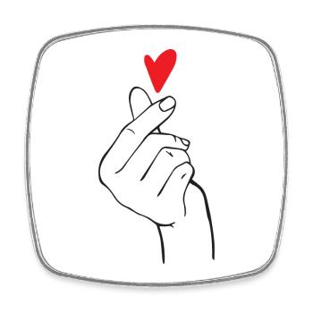 K-Pop Finger Heart - Square fridge magnet - white - Front