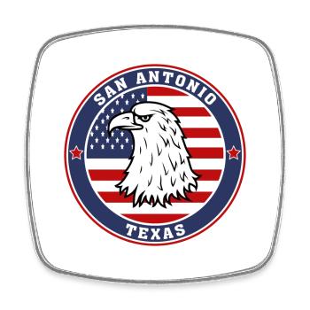 San Antonio City Texas State Etats-Unis Flag Travel Souve - Magnet carré - blanc - Devant
