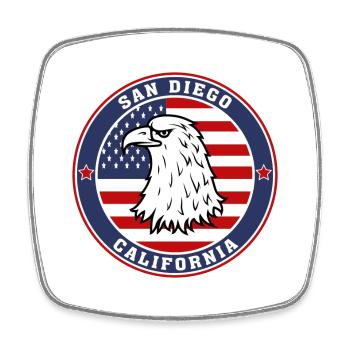 San Diego City California State USA Flag Travel So - Magnet carré - blanc - Devant