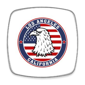 Los Angeles City California State États-Unis Flag Voyage - Magnet carré - blanc - Devant