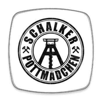 Schalker Pottmädchen | Ruhrpott Mädchen - Viereckiger Kühlschrankmagnet - Weiß - Vorne