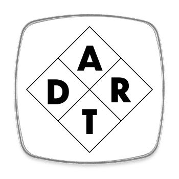 Dart Sport - Magnet carré - blanc - Devant