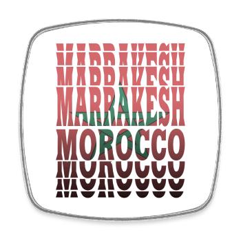 Marrakesch Marokko Flaggen Design / Geschenkidee - Viereckiger Kühlschrankmagnet - Weiß - Vorne