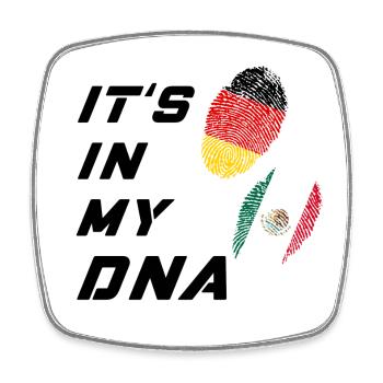 Es ist in meiner DNA Deutschland und Mexiko - Viereckiger Kühlschrankmagnet - Weiß - Vorne