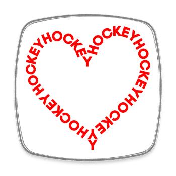 Hockey Valentinstag Herz - Herz - Herz - Viereckiger Kühlschrankmagnet - Weiß - Vorne