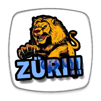 Zurich Lion - Square fridge magnet - white - Front