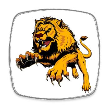 Lion royal - Magnet carré - blanc - Devant