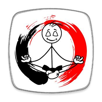 Zen-Meditation - Viereckiger Kühlschrankmagnet - Weiß - Vorne