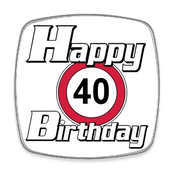 40.Geburtstag , 40 Jahre , Happy Birthday 40 (25) - Viereckiger Kühlschrankmagnet - Weiß - Vorne