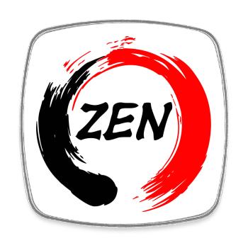 Zen written in enso zen circle red and black - Square fridge magnet - white - Front