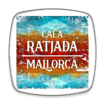 Festive Mallorca fan design - Square fridge magnet - white - Front