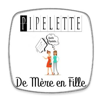 Pipelette de Mère en Fille Bavarde - Magnet carré - blanc - Devant