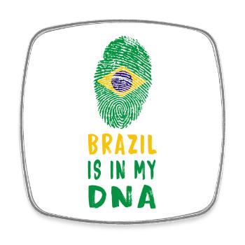 Brasilien ist in meiner DNA Design / Geschenkidee - Viereckiger Kühlschrankmagnet - Weiß - Vorne