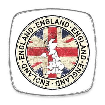 UK-Karten-Flaggenemblem - Viereckiger Kühlschrankmagnet - Weiß - Vorne