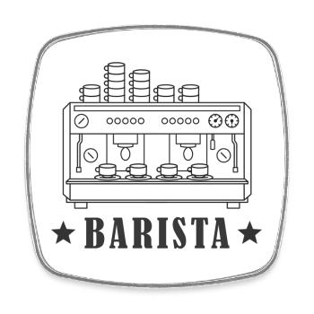 Barista espresso machine espresso coffee gift - Square fridge magnet - white - Front