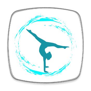 Gymnastique rythmique - Magnet carré - blanc - Devant