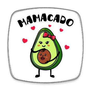 Mama Avocado Baby Geburt Schwangerschaft Babybauch - Viereckiger Kühlschrankmagnet - Weiß - Vorne