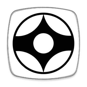 Kyokushin Kanku Karate Vektor Symbol - Viereckiger Kühlschrankmagnet - Weiß - Vorne