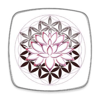 Lotus Blume des Lebens - Viereckiger Kühlschrankmagnet - Weiß - Vorne