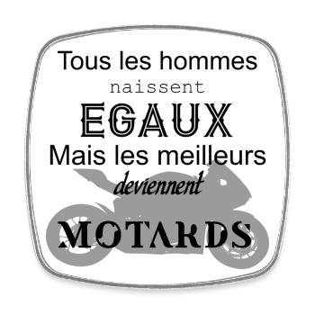 Motard - Magnet carré - blanc - Devant