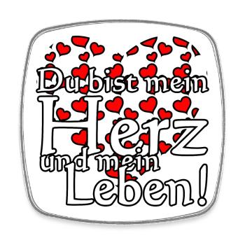 Herz Liebe Valentinstag Paar Partner Sprüche - Viereckiger Kühlschrankmagnet - Weiß - Vorne