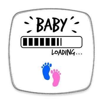 Bébé pieds grossesse naissance bébé famille - Magnet carré - blanc - Devant