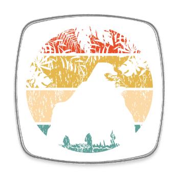 Bigfoot au coucher de soleil dans la jungle - Magnet carré - blanc - Devant