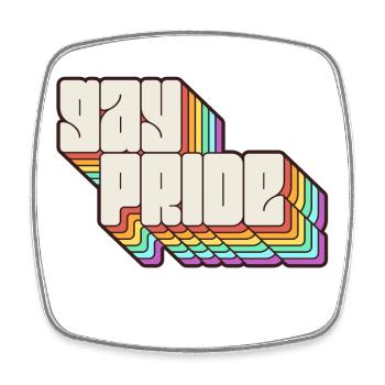 Gay Pride Rainbow Shadow Statement - Square fridge magnet - white - Front