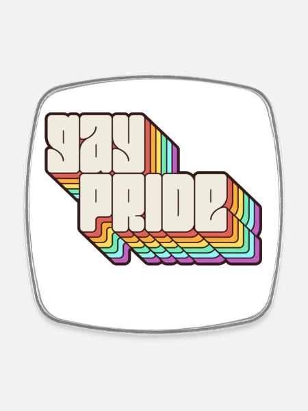 Gay Pride Rainbow Shadow Statement - Square fridge magnet - white