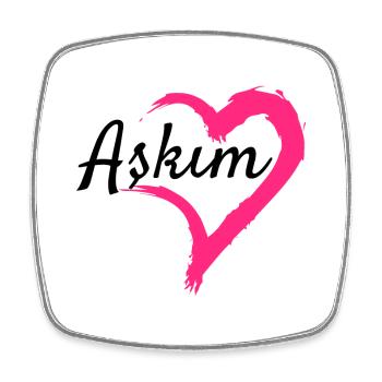 Askim mot idée cadeau turc amour - Magnet carré - blanc - Devant
