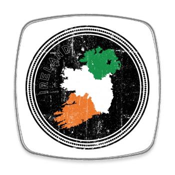 Emblème de la carte tricolore d’Irlande - Magnet carré - blanc - Devant
